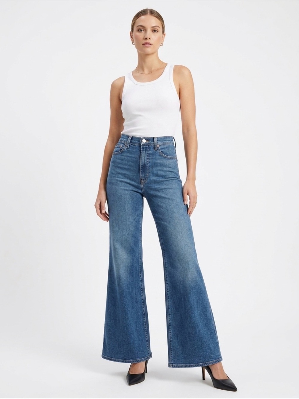 Levi's Ribcage Bell High-Rise Flare Jeans in  Blue - 26x32